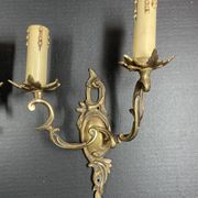 Pair of Louis XV style bronze wall lamp height 27 cm socket top