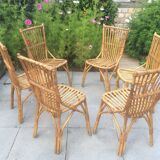 6 rattan chairs