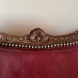 Regency 3-seater sofa in burgundy wood and leather