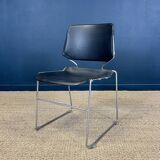 Lot of 39 Matrix T.Tolleson for Krueger chairs black and chrome 70s USA
