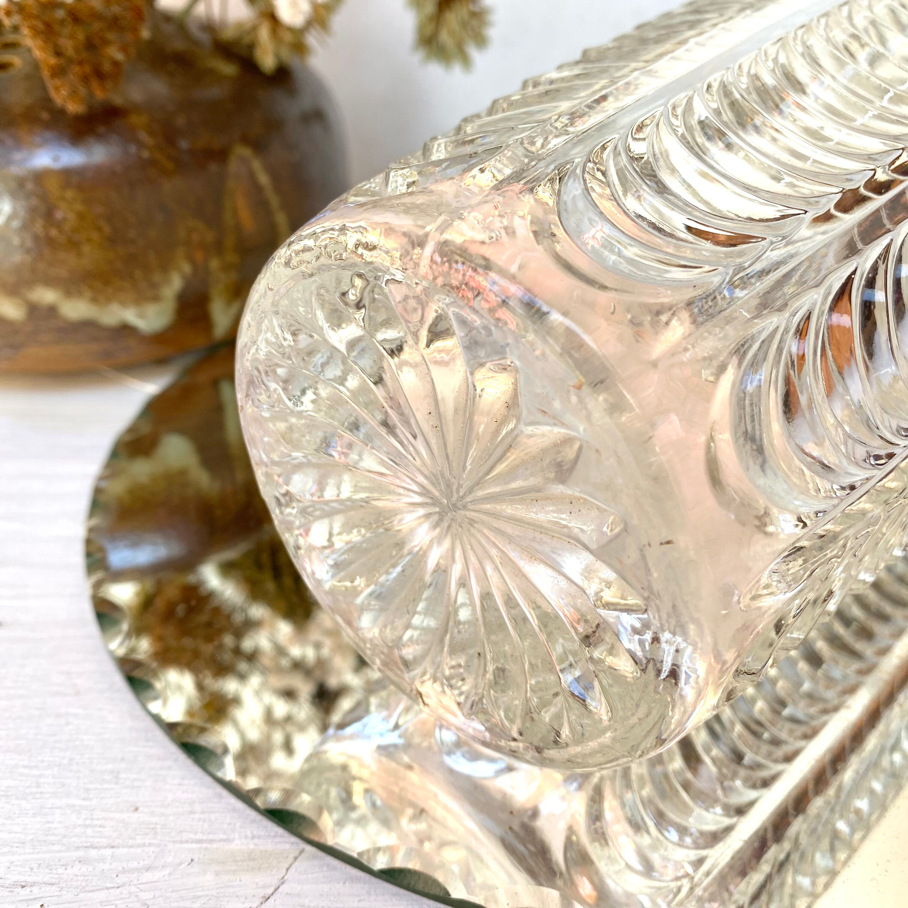 Vintage chiseled glass vase