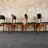4 chaises en teck des années 70, chaise Erik Buch o.d. møbler Danemark