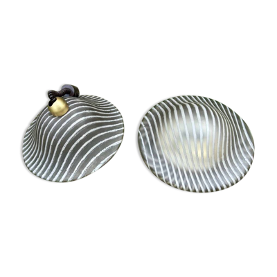 Paire d'appliques, plafonniers en verre Peil & Putzler ''Zebra'', années 1970