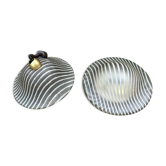 Peil & Putzler "Zebra" Glass Ceiling / Wall Lights — Pair, 1970s