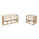 60s bamboo bench and armchair