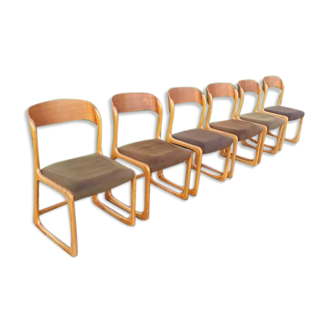 Set of 6 Baumann sled chairs