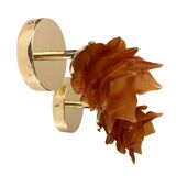 Pair of amber tulip wall sconces