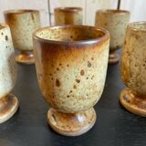 Set of 6 pyrite stoneware glasses
