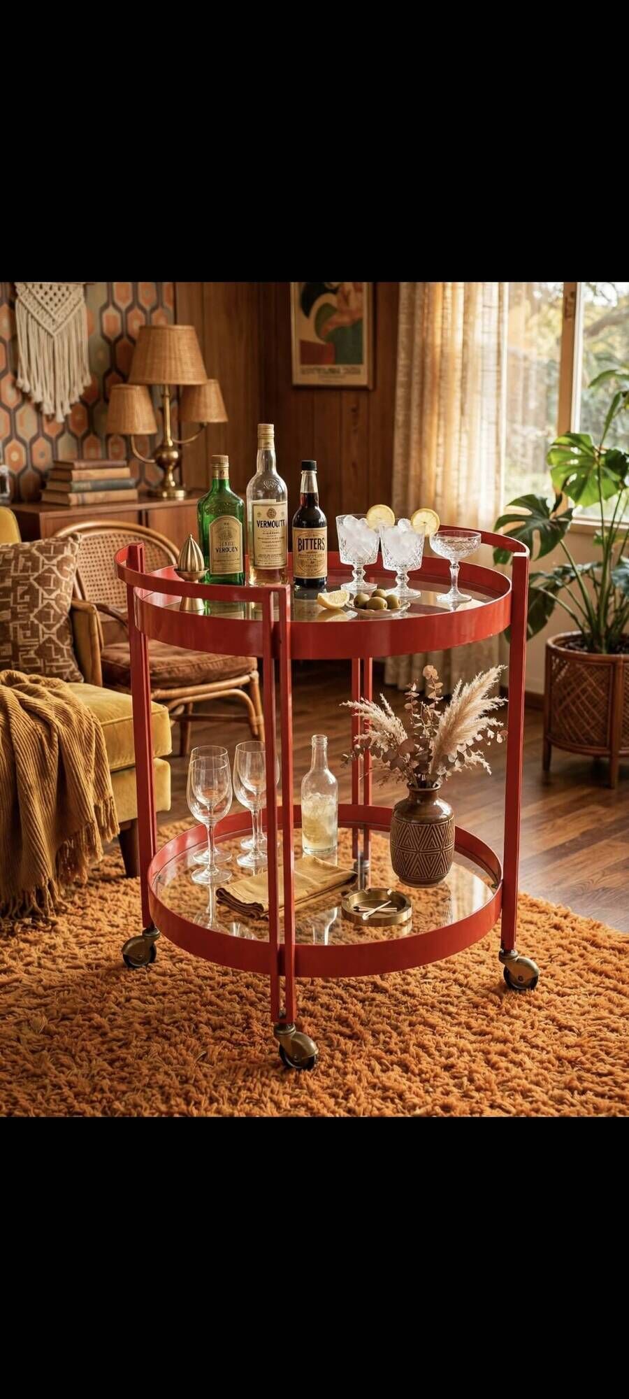 Desserte de bar vintage des années 1970