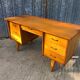 Bureau vintage à pieds compas en chêne