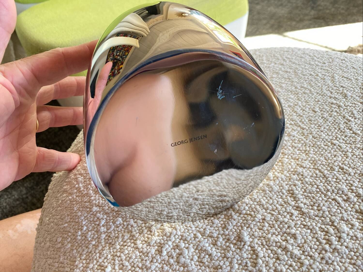 Vase acier poli de Constantin Wortmann pour Georg Jensen enn2000