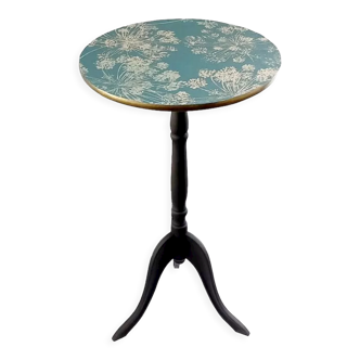 Vintage pedestal table restyled, antique pedestal table