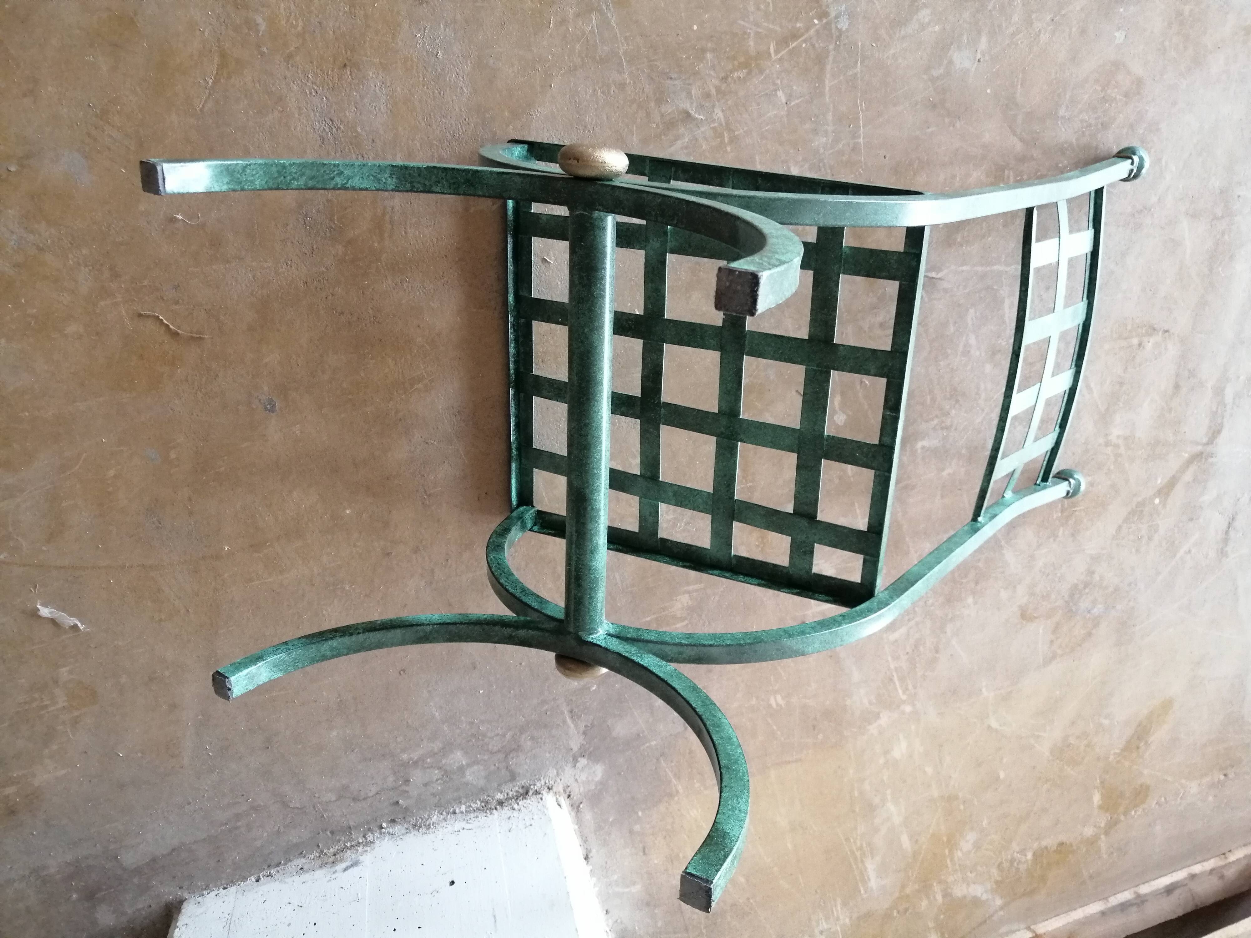 Lot de 6 chaises en fer forgé