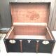 Antique vintage wooden travel trunk dating from the 1880s/1920s