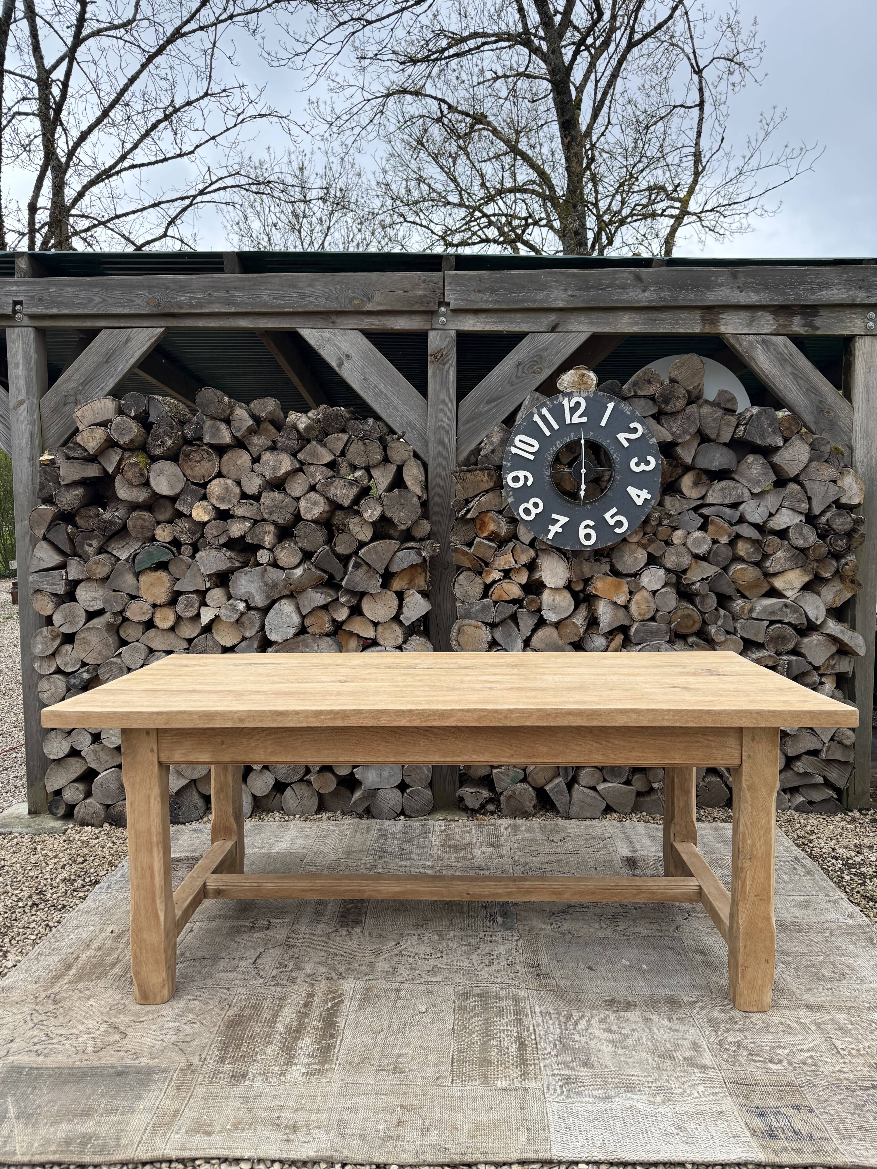 Table de ferme chêne massif rénovée