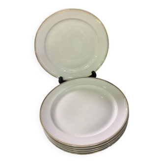 6 Limoge dinner plates.