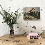 Painting oil landscape house