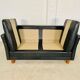 Vintage retro danish mogens hansen 2 person black leather sofa