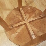 Yellow formica & wood side table
