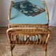 Vintage bamboo and rattan serving cart