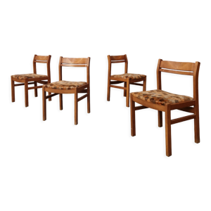 Série de 4 chaises bois - 1960