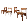 Série de 4 chaises bois exotique 1960