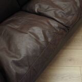 Canapé en cuir marron, design danois, années 1960, production : Danemark