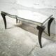 Table basse art déco plateau miroir biseauté