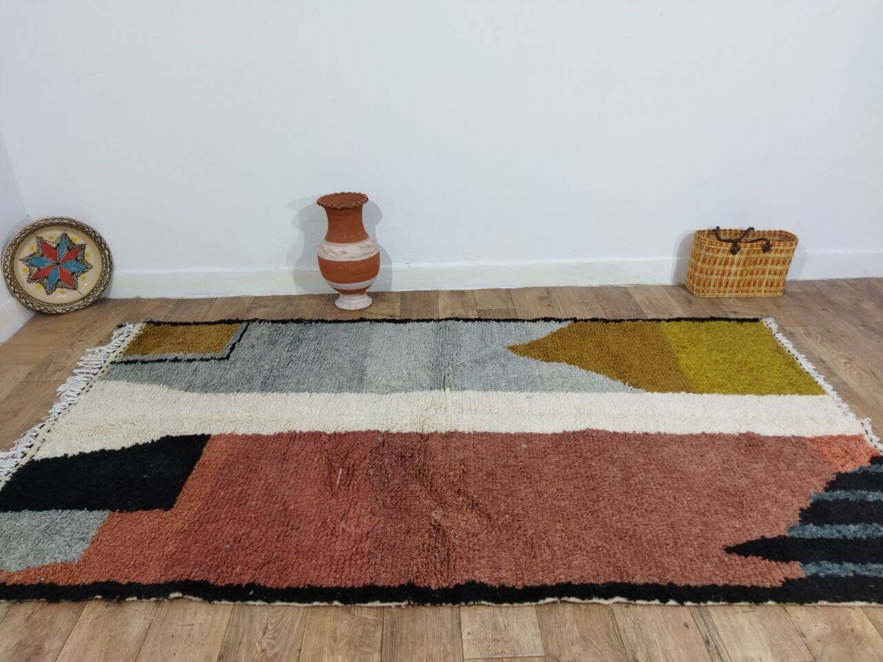 Handmade wool Berber rug 250 X 140 CM