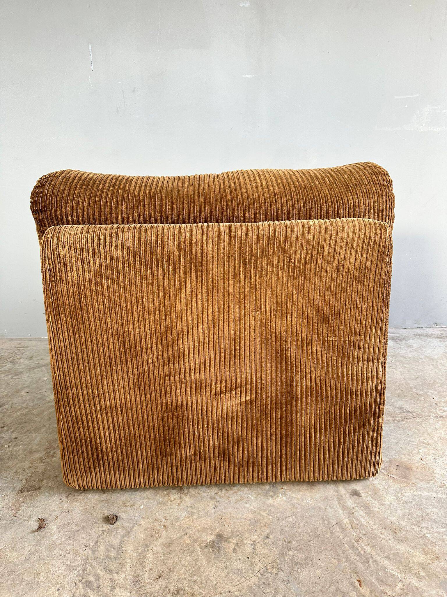 Vintage brown corduroy armchair from the 70s