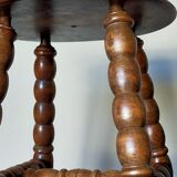 Vintage turned solid wooden stool