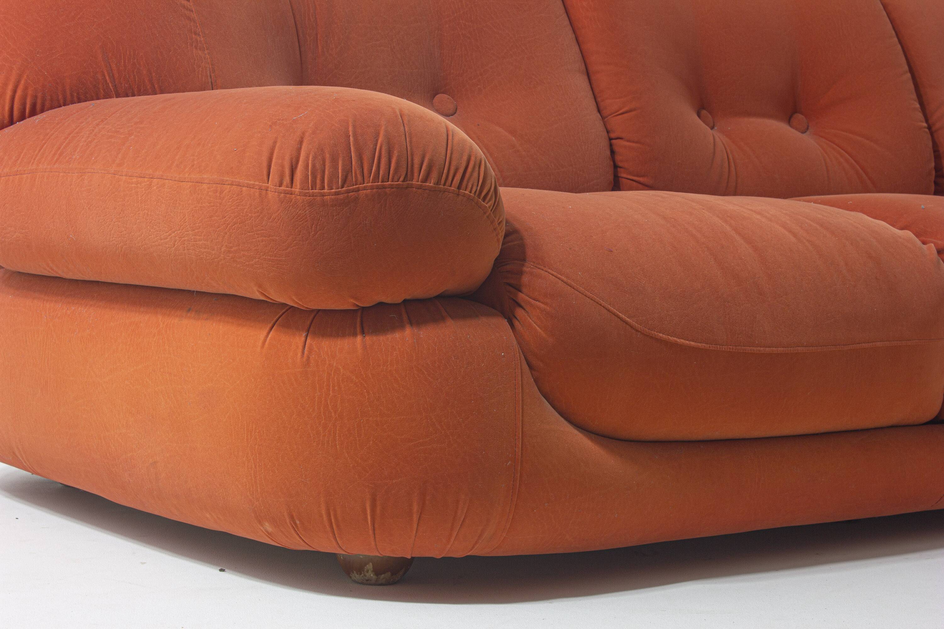 Vintage 'Sapporo' 3-seater sofa in suede by Mobil Girgi, 1970s