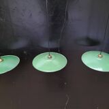 Enameled sheet metal pendant lights