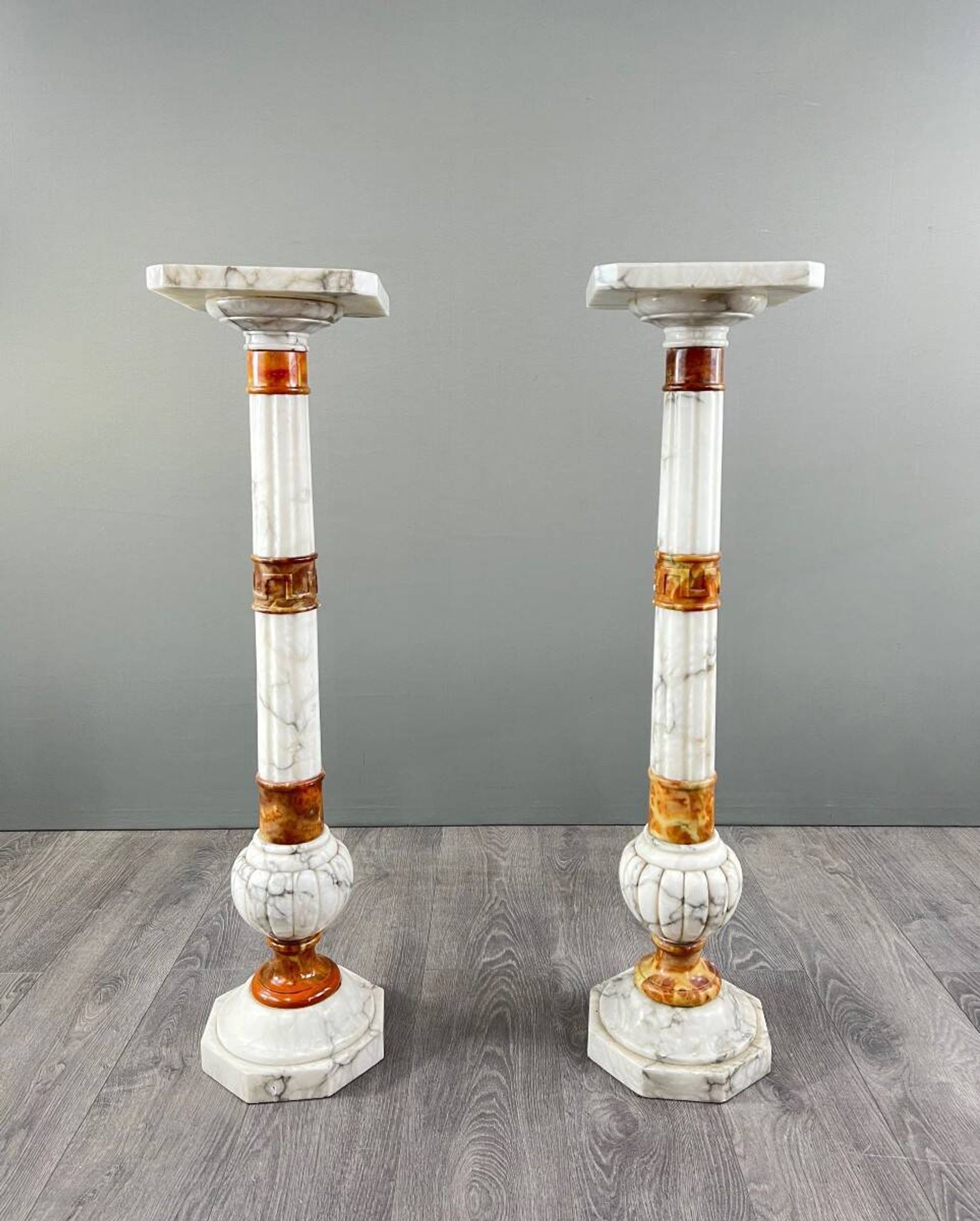 Pair of marble columns, late 19th century work