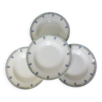 4 assiettes creuses vintage de St Amand 211239