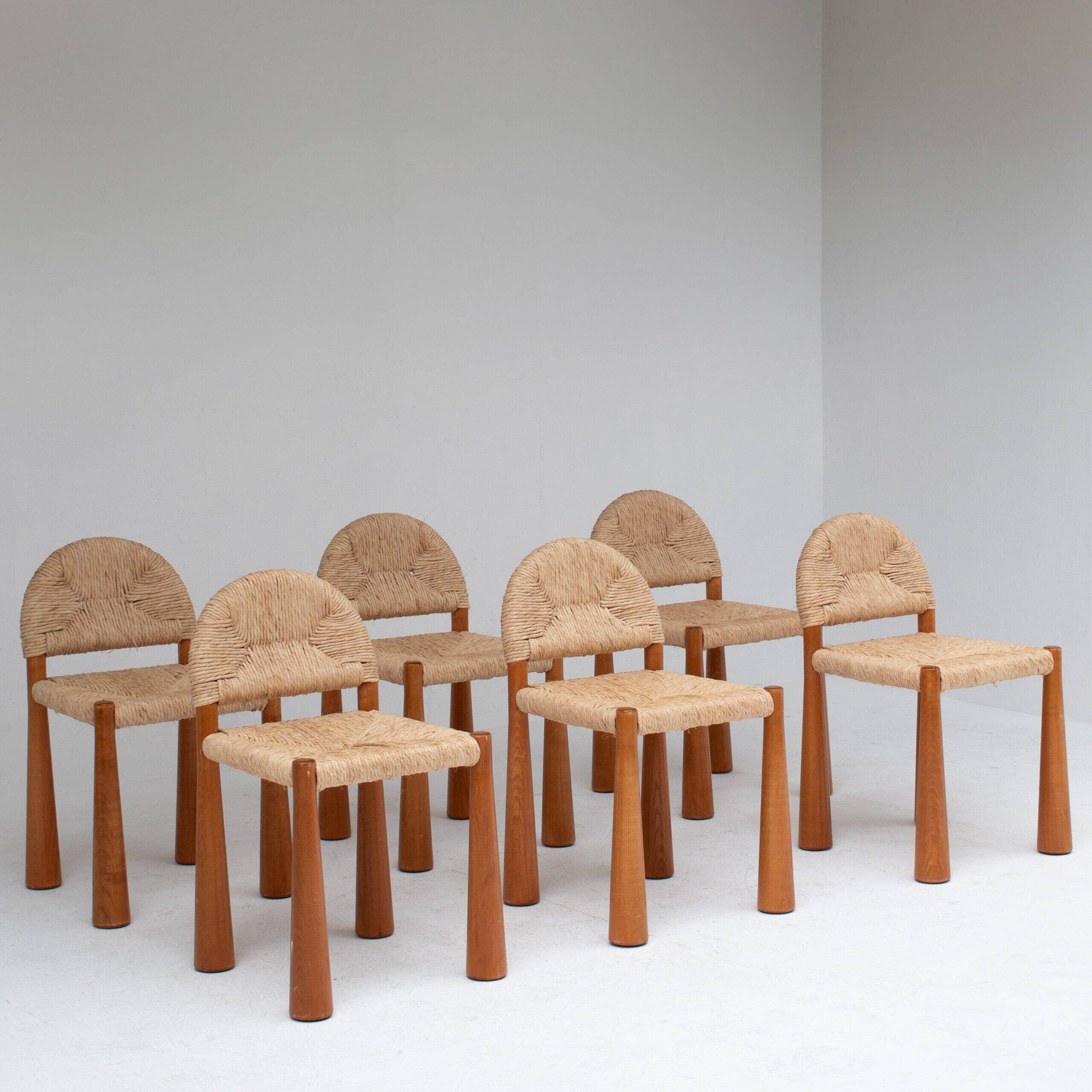 Ensemble de 6 chaises à manger Alessandro Becchi « Toscanolla » pour Giovannetti
