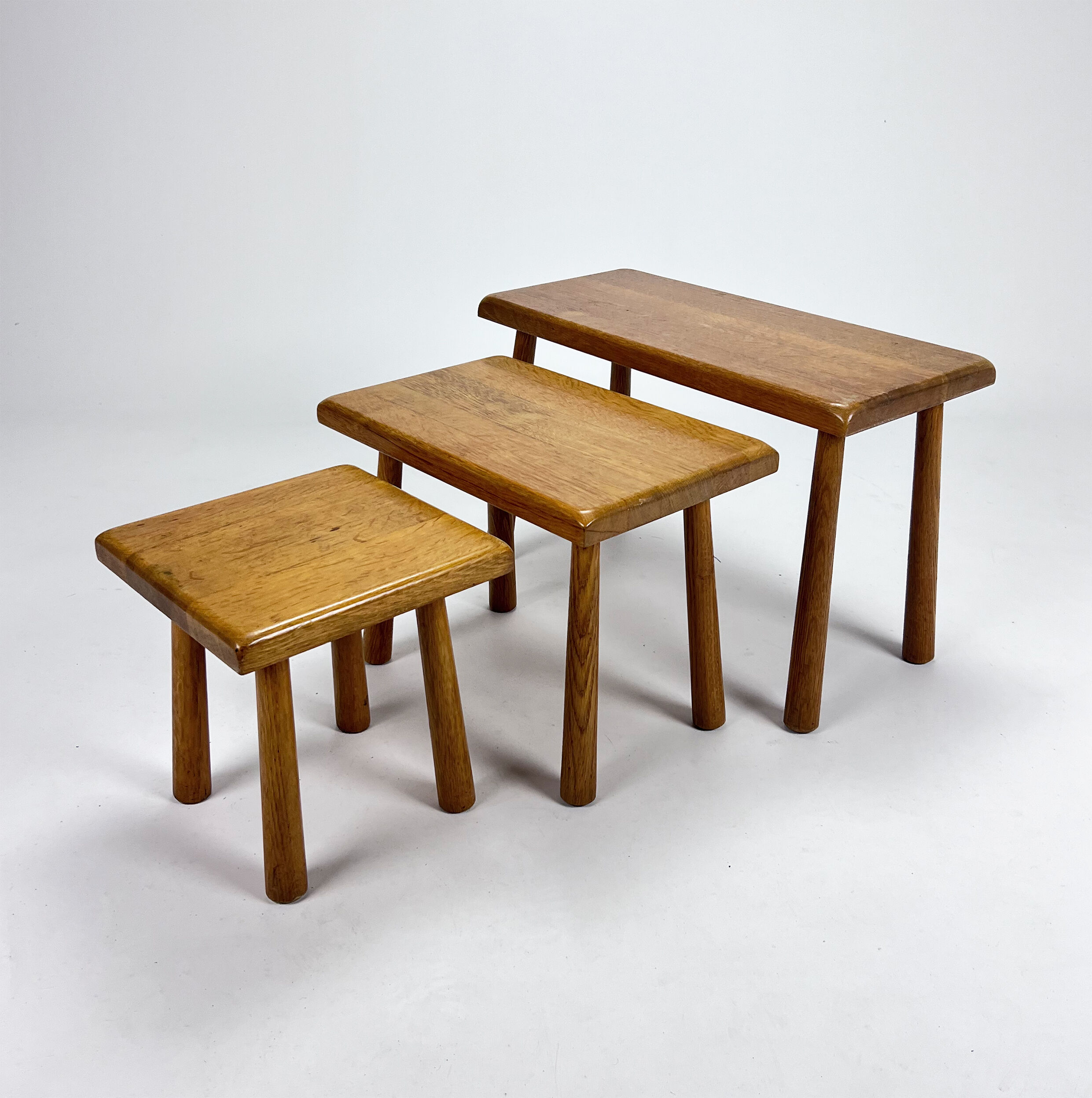 Modernist oak nesting tables, 1960s