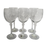 Set of 6 Bohemian crystal glasses