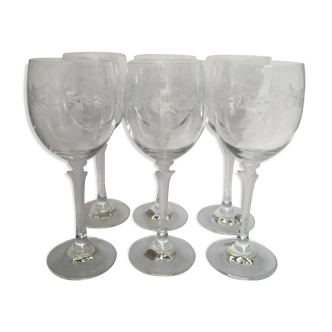 Set of 6 Bohemian crystal glasses