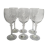 Set of 6 Bohemian crystal glasses