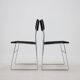 Ensemble de quatre chaises de salle à manger minimalistes chromées des années 1970, Tchécoslovaquie