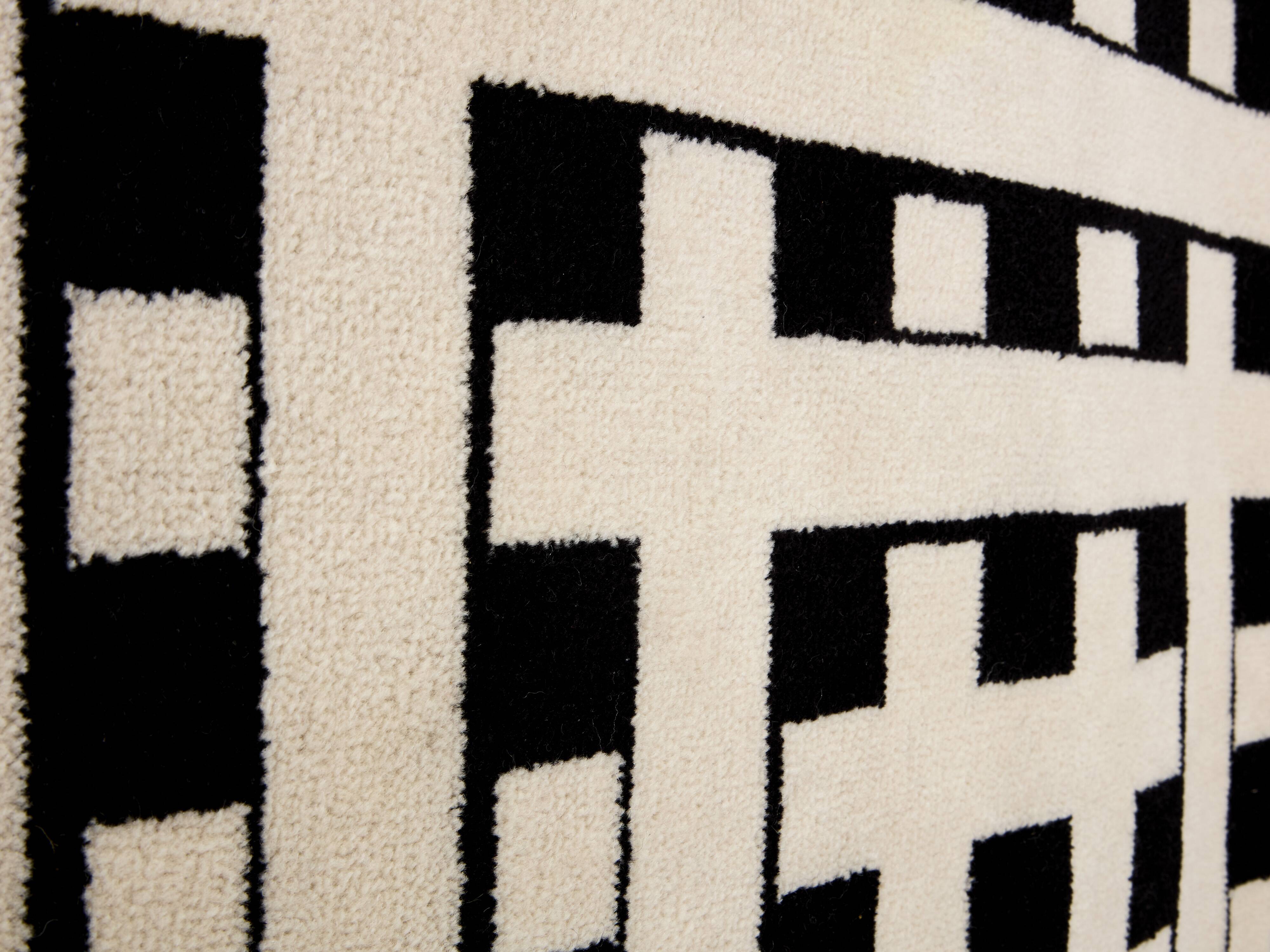 Marcello Morandini carpet kinetic art tufted wool 1989