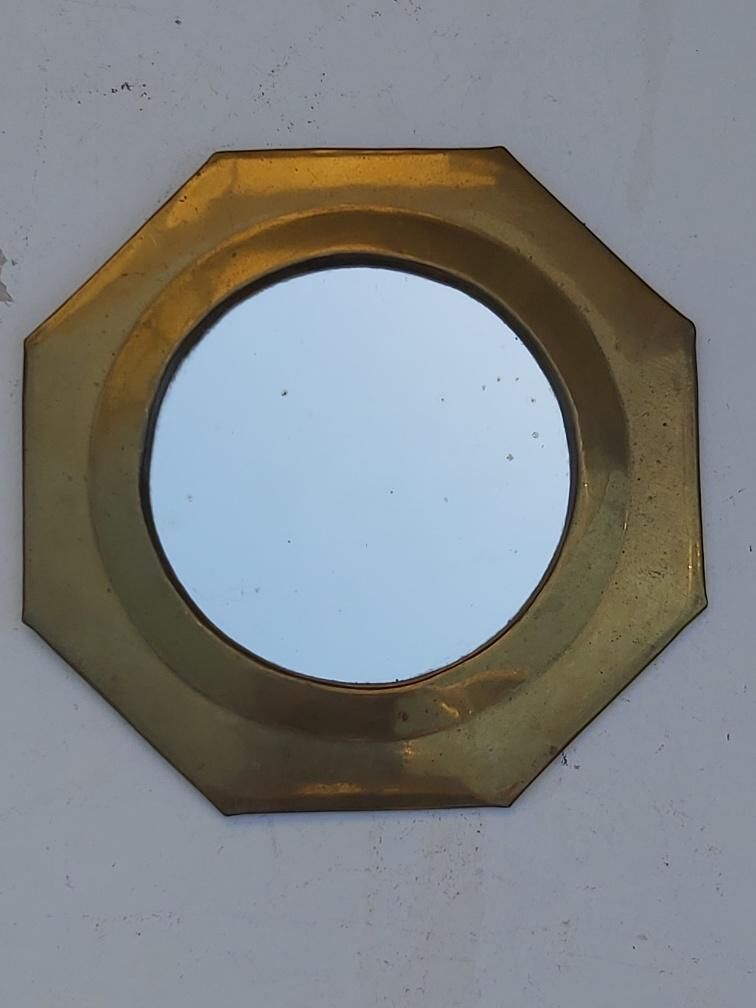 Set of 9 oriental brass mirrors