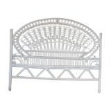 Tête de lit peacock rotin peint en blanc