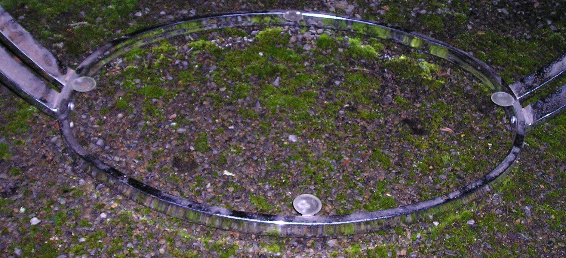 Table basse ovale en métal chromé et verre fumé 70's