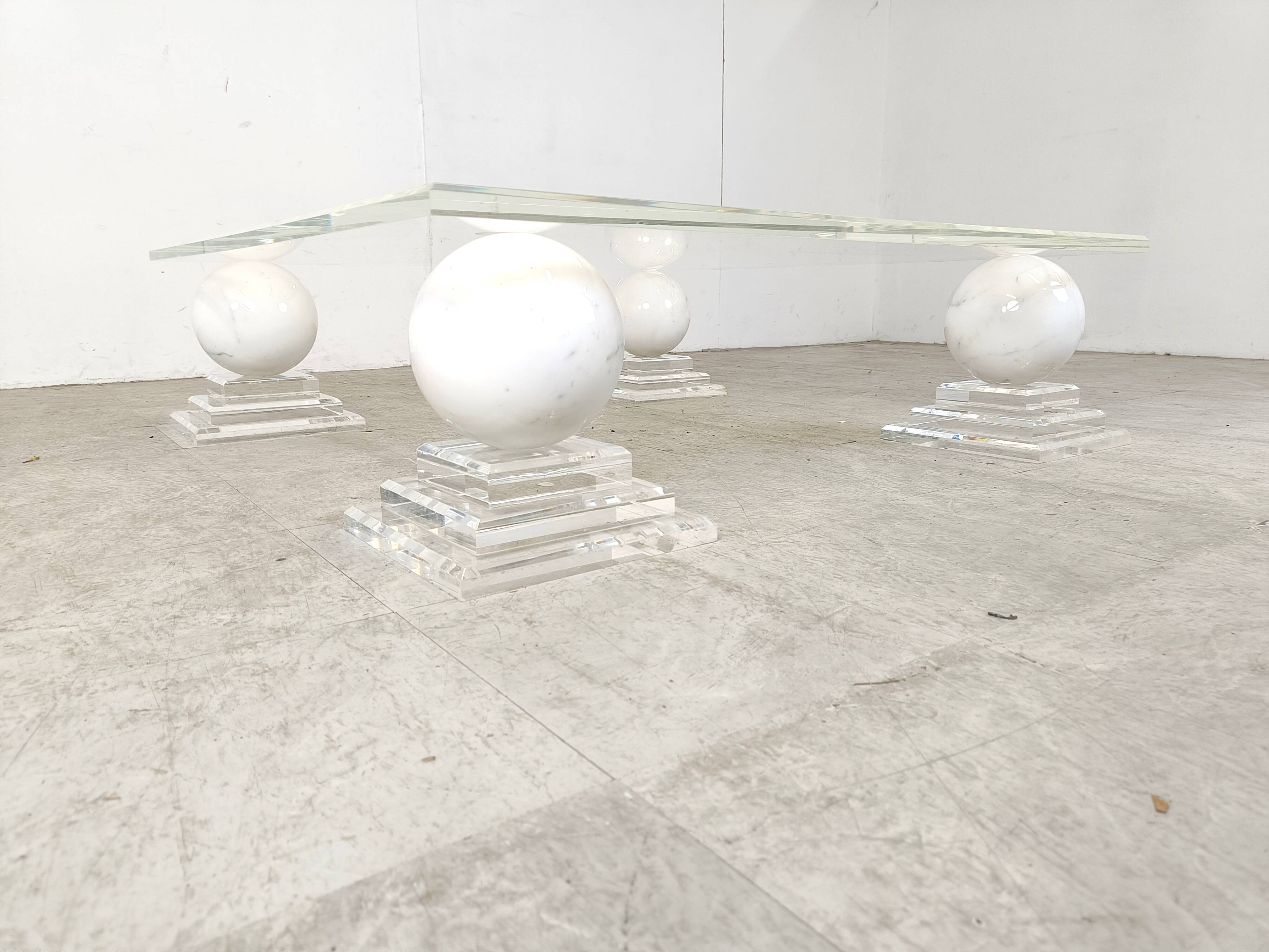Marble sphere coffee table by Roche Bobois, 1980s