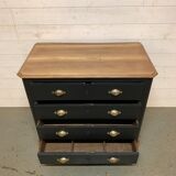 Chest of drawers 4 black drawers 1940