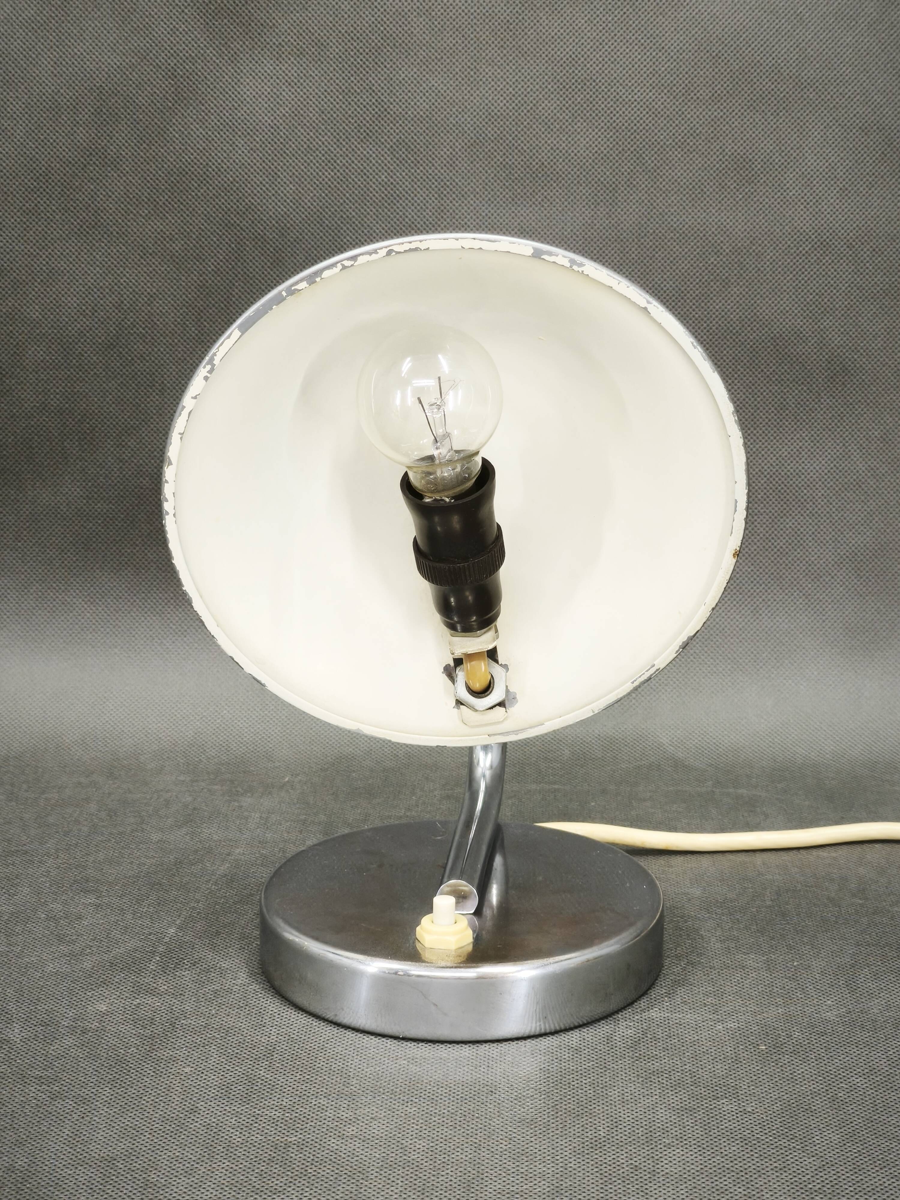 1930s Bauhaus Chrome Table Lamp Model 3530 by Napako, Czechoslovakia