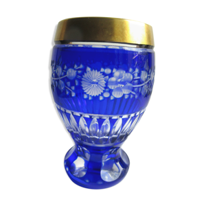 Vase cristal Overlay - bleu saint louis