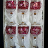 Box of 6 wine glasses in crystal of boheme